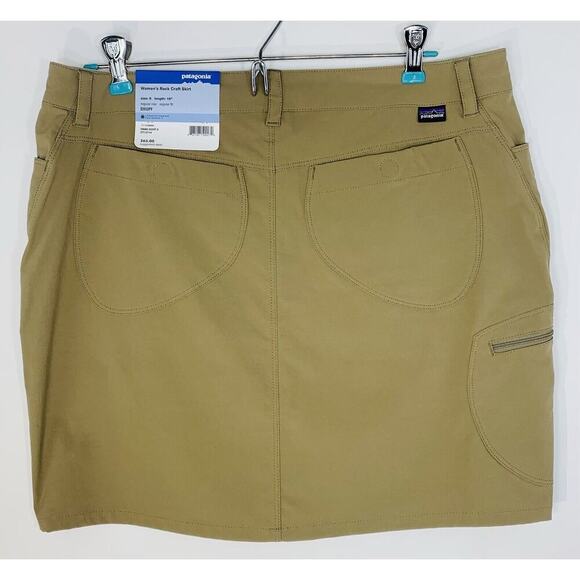Patagonia Rock Craft Skirt Women 8 Ash Tan 15.5" Khaki Hiking Outdoor 58660 NWT - Picture 2 of 9